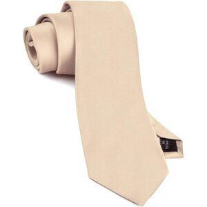 Mens Solid Champagne Silk Tie Formal Necktie Wedding Business Gift Boxed
